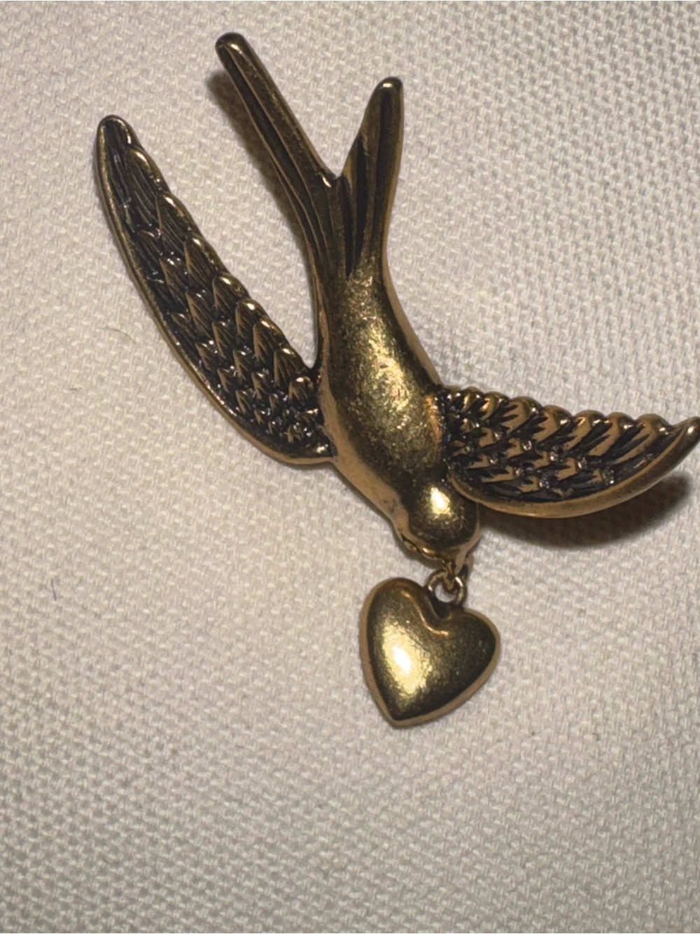 Metallic Swallow Bird Brooch Purchased at Marc Jacobs Showroom